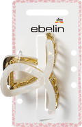Haarklammer Loop-Form, weiß/Gold-Optik ebelin