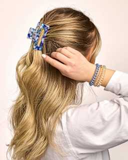 Haarklammer mit Cut-out, blau ebelin