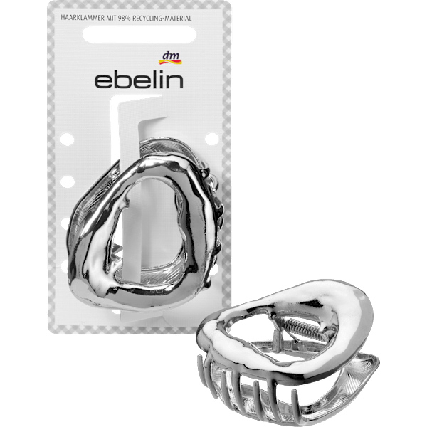 Haarklammer organisch, Silber-Optik ebelin