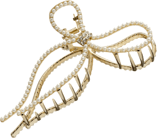 Haarklammer Schleife mit Glitzer, Gold-Optik ebelin