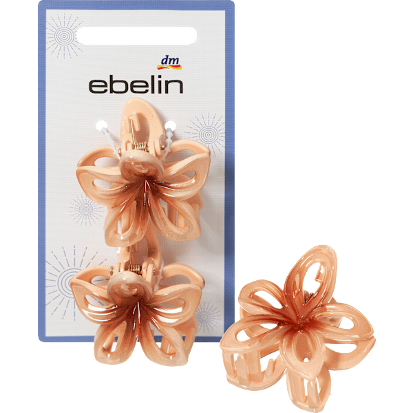 Haarklammern Blumen, apricot ebelin