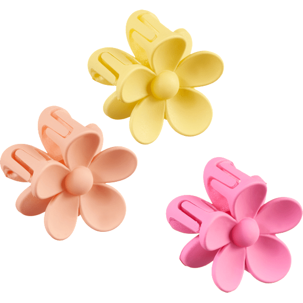Haarklammern Blumen rosa, pink, gelb ebelin