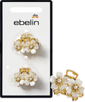 Haarklammern mit Blumen-Applikationen, Gold-Optik ebelin