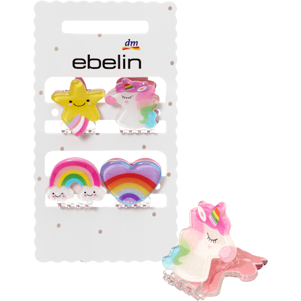 Haarklammern Regenbogen/Einhorn ebelin