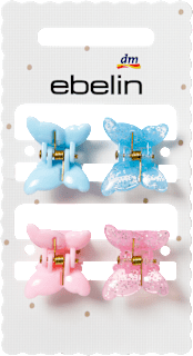 Haarklammern Schmetterling, hellblau/rosa ebelin