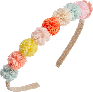 Haarreif bunte Pom-Poms ebelin