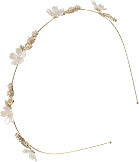 Haarreif mit Blumenapplikationen, Gold-Optik ebelin