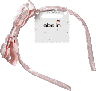 Haarreif Satin-Optik mit Schleife, rosa ebelin