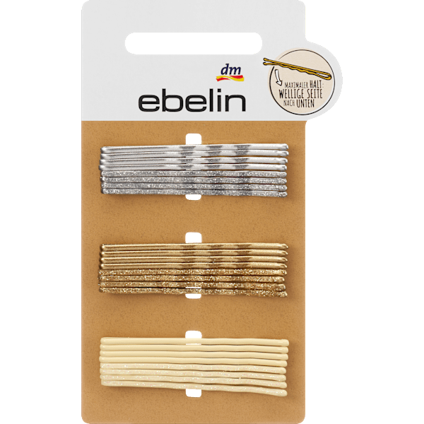 Haarschieber lang mit Glitzer, Silber-/Roségold-& Goldoptik ebelin
