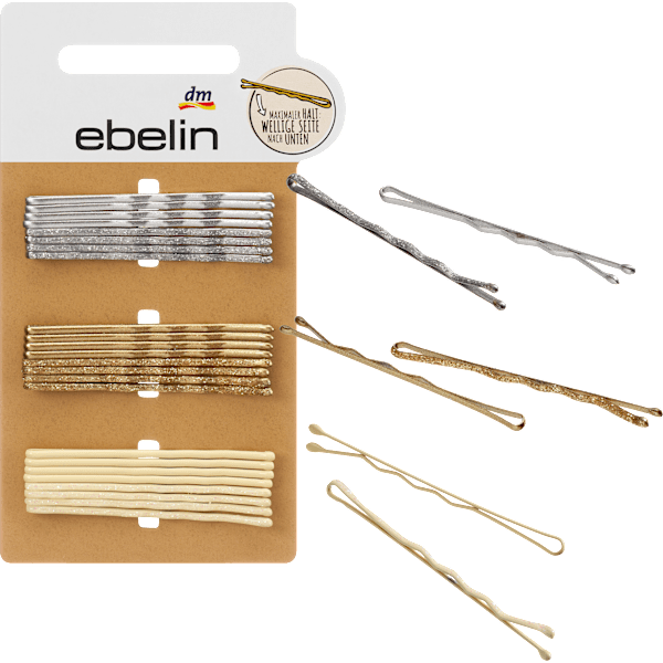 Haarschieber lang mit Glitzer, Silber-/Roségold-& Goldoptik ebelin