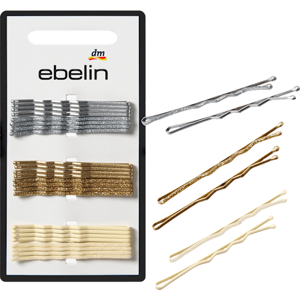 Haarschieber mit Glitzer, Silber-/Roségold-& Goldoptik ebelin