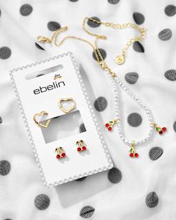 Halskette mit Perlen & Kirschen, Gold-Optik ebelin
