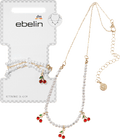 Halskette mit Perlen & Kirschen, Gold-Optik ebelin