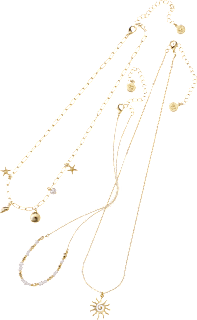 Halsketten maritim mit Perlen, Gold-Optik ebelin