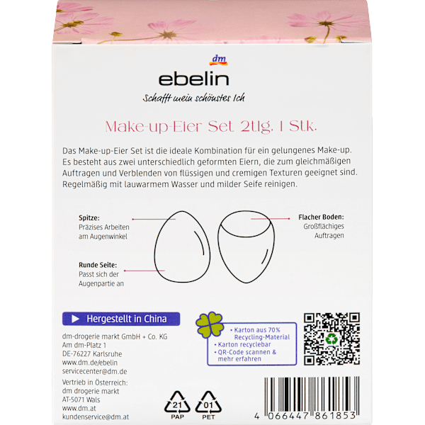 Make-up-Eier Set Secret Flower Charm 2tlg. ebelin