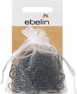 Mini-Haargummis in Organza-Säckchen schwarz / braun  ebelin