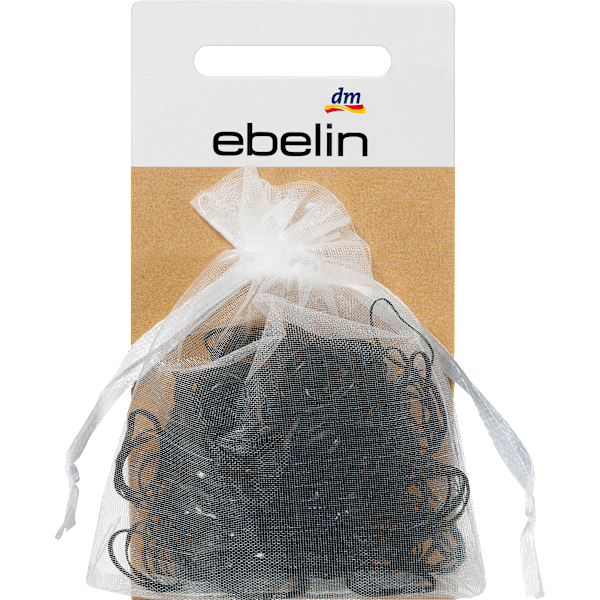 Mini-Haargummis in Organza-Säckchen schwarz / braun  ebelin