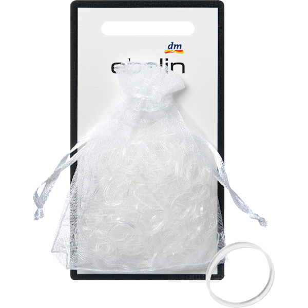 Mini-Haargummis in Organza-Säckchen, transparent ebelin
