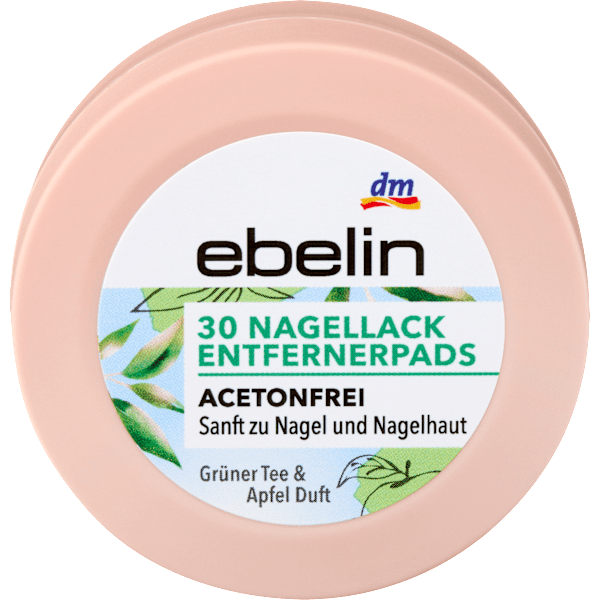 Nagellackentferner Pads Grüner Tee und Apfel ebelin
