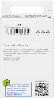 Ohr-Piercings 316L Stahl, goldfarben ebelin