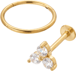 Ohr-Piercings 316L Stahl, goldfarben ebelin