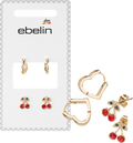 Ohrstecker Herz & Kirschen, Gold-Optik ebelin