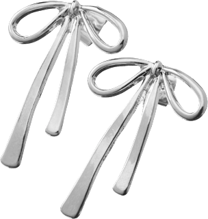 Ohrstecker Schleifen, Silber-Optik ebelin