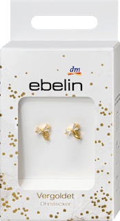 Ohrstecker vergoldet Schleifenform mit Glitzer ebelin