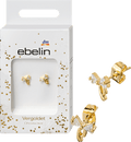 Ohrstecker vergoldet Schleifenform mit Glitzer ebelin