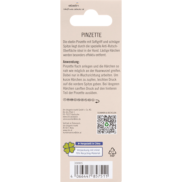 Pinzette Softgriff ebelin