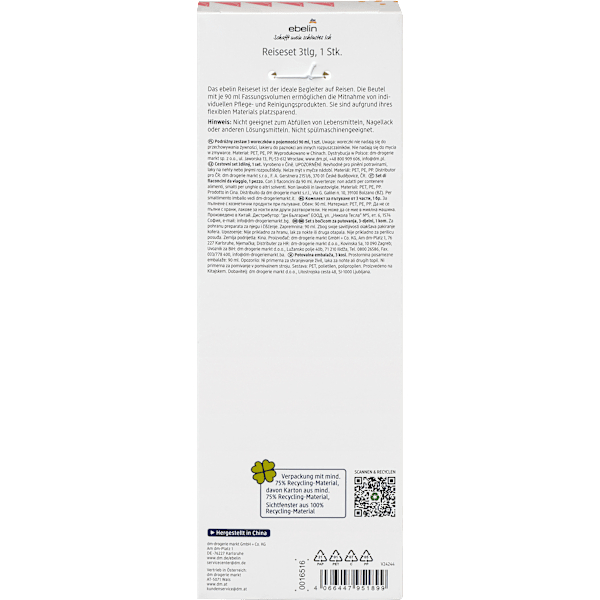 Reiseset Refillflaschen Summer Travel 3tlg. ebelin