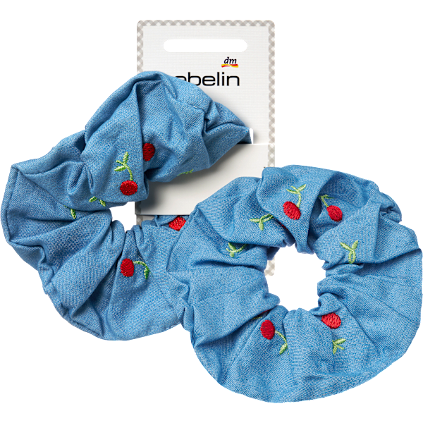 Scrunchie mit Kirschen, Denim ebelin