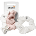 Scrunchies bestickt, weiß/rosa ebelin