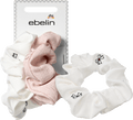 Scrunchies bestickt, weiß/rosa ebelin