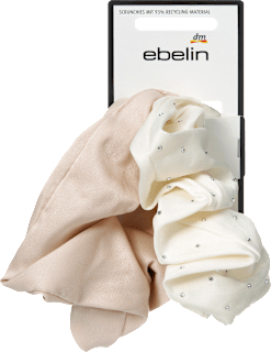 Scrunchies mit Glitzer, creme/beige ebelin