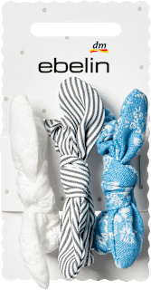 Scrunchies mit Schleifen, weiß/blau/grau ebelin
