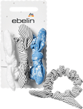 Scrunchies mit Schleifen, weiß/blau/grau ebelin