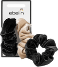 Scrunchies Samt-Optik, beige/schwarz ebelin
