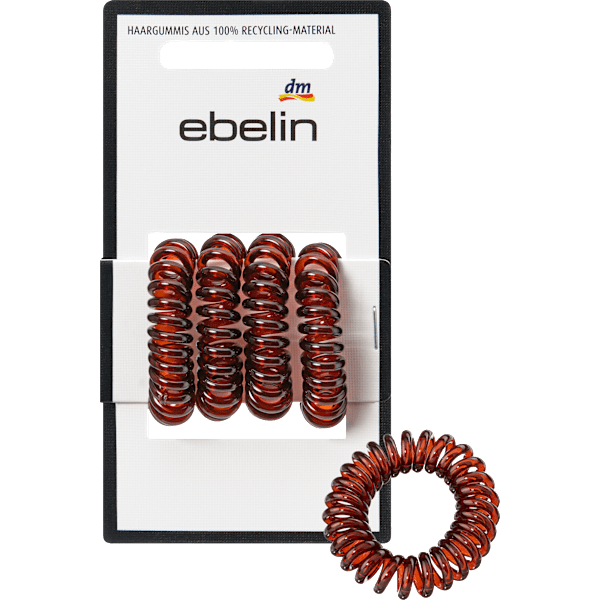 Spiralhaargummis klein, transparent ebelin