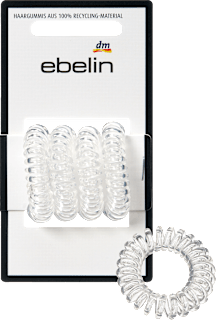 Spiralhaargummis midi, transparent ebelin