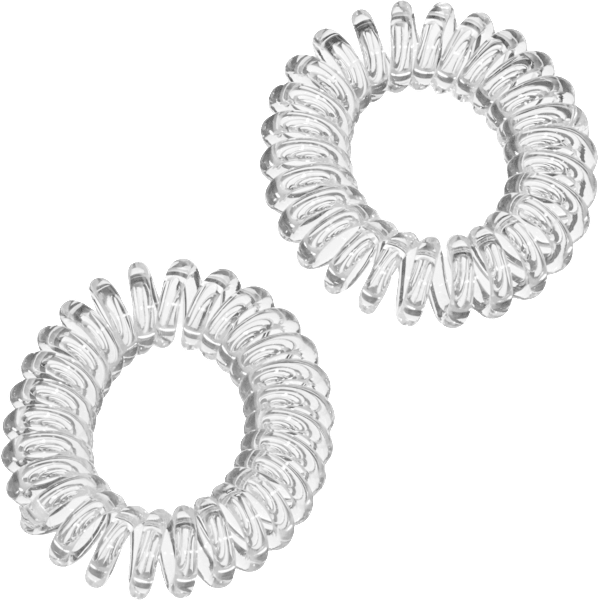 Spiralhaargummis midi, transparent ebelin