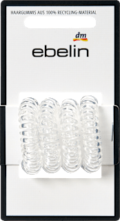 Spiralhaargummis midi, transparent ebelin
