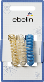 Spiralhaargummis weiß/blau/gold ebelin