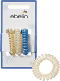 Spiralhaargummis weiß/blau/gold ebelin