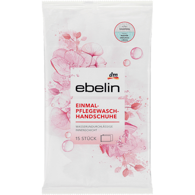 ebelin Washing gloves, one-time care, 15 pieces