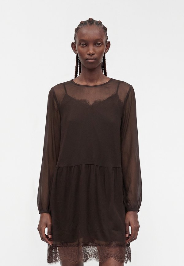 Vero Moda VMLALIE DRESS - Day dress - chocolate torte
