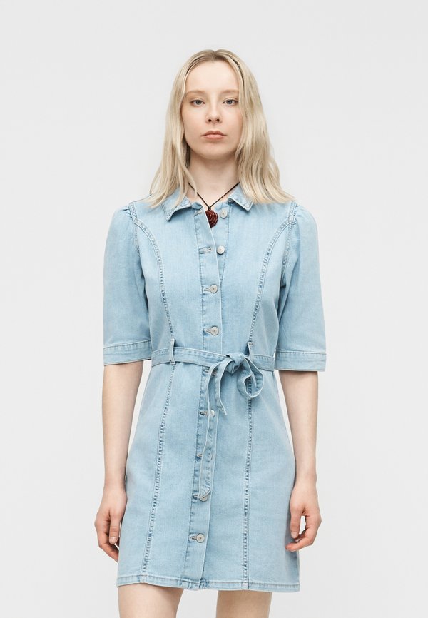 ONLY Denim ONLVIBBE Midi - Denim dress - light blue denim
