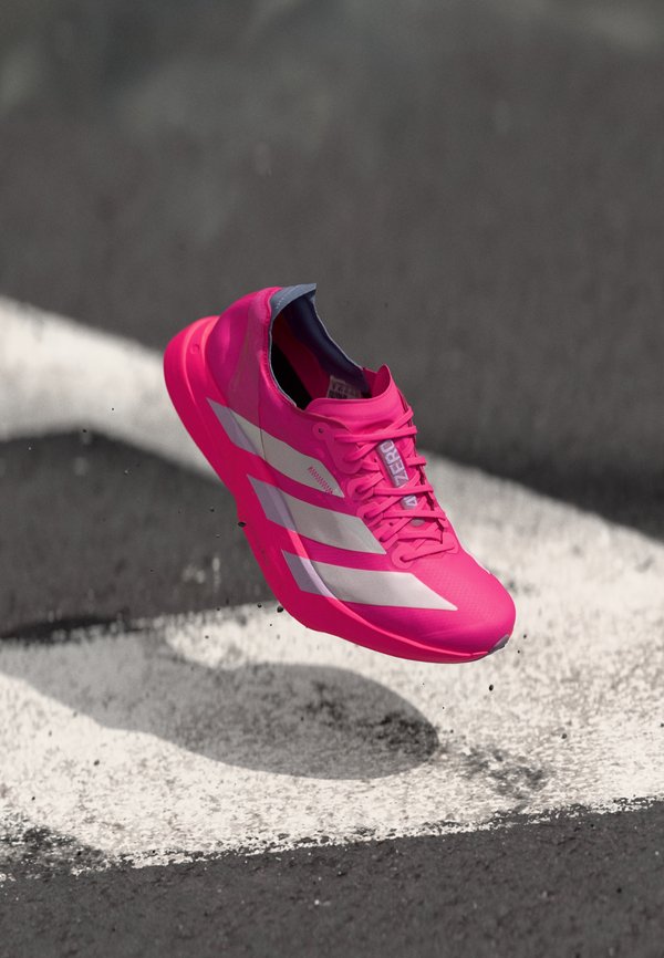 adidas Performance ADIZERO ADIOS PRO - Road running shoes - shock pink/metallic/aurora plum