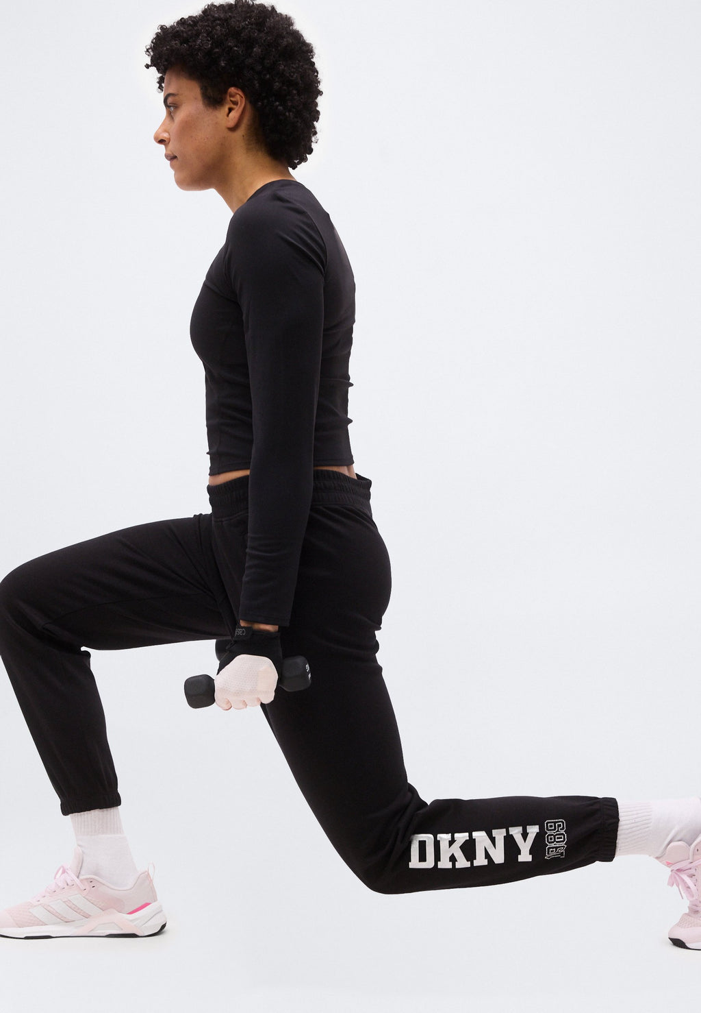 DKNY 1989 RHINESTUD LOGO HIGH RISE