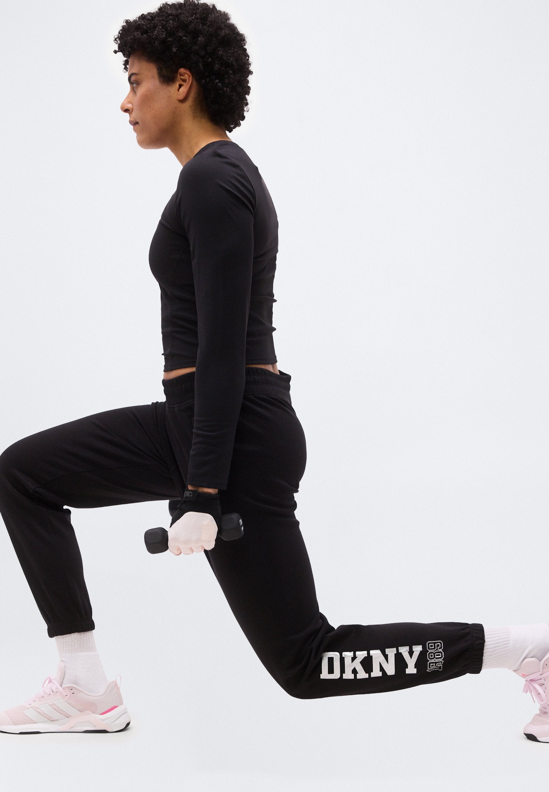 DKNY 1989 RHINESTUD LOGO HIGH RISE